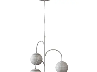 SIMRISHAMN SIMRISHAMN Pendant lamp 3-arm chrome milky glass 3D model