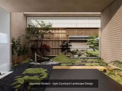 Japanese-style garden combination 3D Model Pack