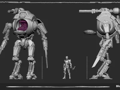 Blockout Robot Hard surface  3D model