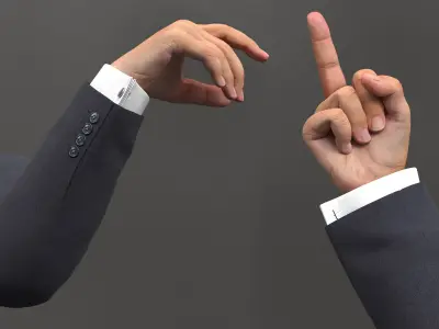  Male Arm Middle Finger Animated Rigged for Maya 