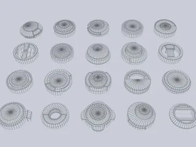 Hard surface kitbash Low-poly 3D model