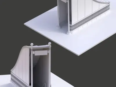 Metro Entrance 02 Low-poly 3D model