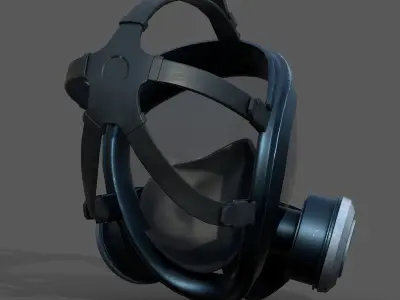 Gas mask helmet 3d model military combat protection pollution Low-poly 3D model
