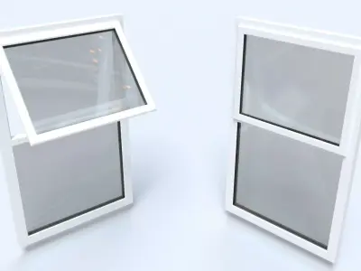 uPVC Opening Window Low-poly 3D model
