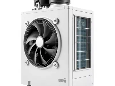 Industrial Air Conditioner Model Pack with Detailed Components Low-poly 3D model