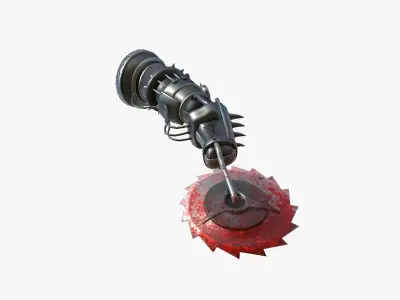 Robotic Arm A10 Bloody - Character Design SciFi Low-poly 3D model