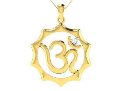 light weight yellow gold  diamond pendent -ZA PN 4224 3D print model
