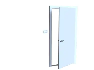 A simple door set Free 3D model