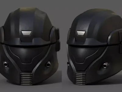 Helmet scifi futuristic space millitary combat cyborg armor  Low-poly 3D model