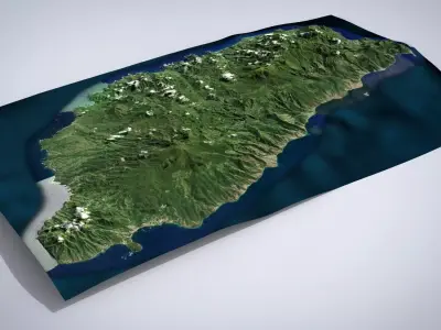 Dominica island Caribbean state  3D model