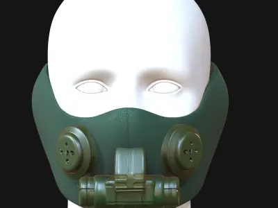 Gas mask helmet 3d model scifi Low-poly  Low-poly 3D model