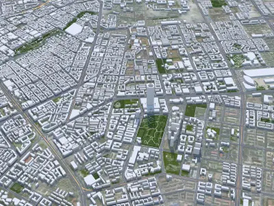 Harbin Heilongjiang China 90km Low-poly 3D model