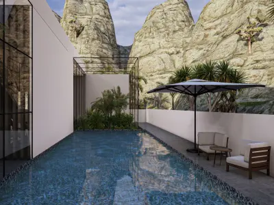 Modern Villa Lumion Ready Scene Fully Designed Interior Exterior Low-poly 3D model