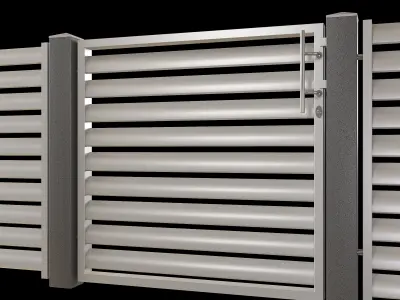 Modern fence 02 3D model