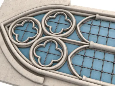 Gothic Window 3D model 12