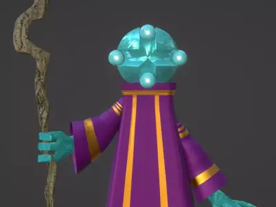 Alien Monk Low-poly 3D model