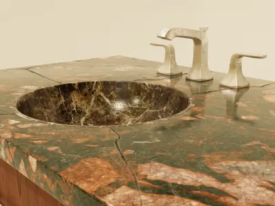Bathroom Vanity Sink Table 3D model