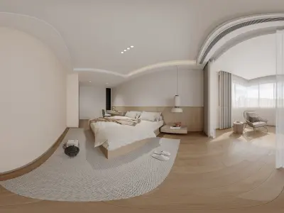 Minimalist style bedroom 3D model