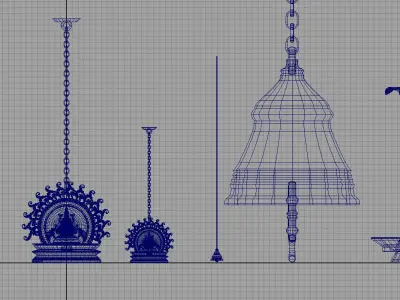 antique lights lamp 3d model 3D model
