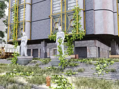 FALLOUT 3 building with statues 3D model