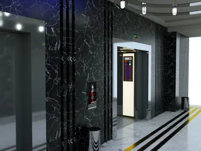 3d fantastic hotel lobi model 3D model