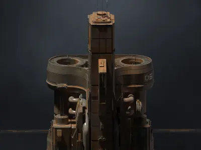 SUB-D Scifi Megascale Industrial Building 02 3D model