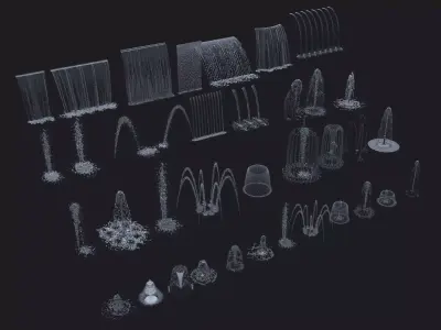Wall Fountains cascade 3D model