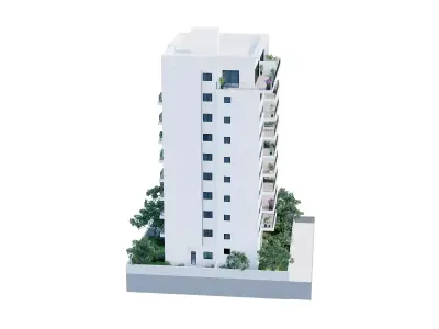 Residence Building 1 Low-poly 3D model