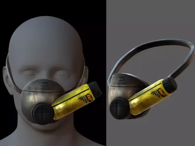 Gas mask helmet 3d model scifi Low-poly  Low-poly 3D model 247