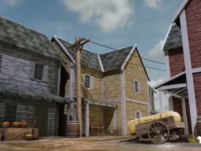 Western Town-Village Pack Low-poly 3D model