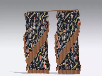 Curtain Low-poly 3D model 43
