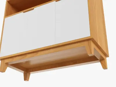 TV stand with drawers 01 3D model