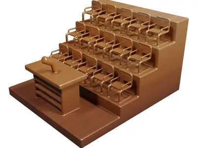 Wooden Classroom Toy 3D model