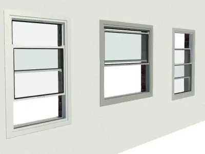 Double Hung Vertical Slide Window 3D model