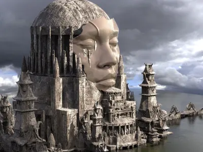 Olmec Ancient City tower 6 3D model