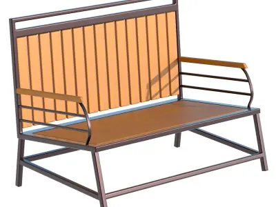 City Bench 11 Low-poly 3D model