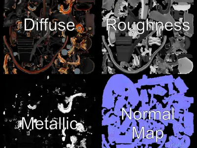 Steampunk Boot with Gear and Goggles Model Pack Low-poly 3D model