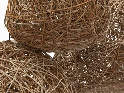 Lamp wicker n59 3D model
