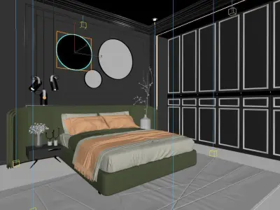bedroom interior 3d scene model  3D model