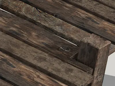 Old wooden pier 3D model