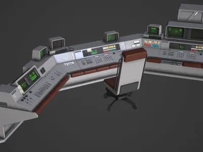 Control Desk 4 Low-poly 3D model