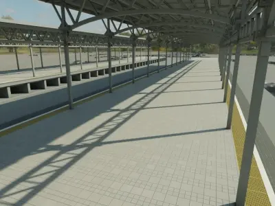 Railway station 3D model by olegrezkii