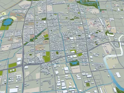 Yangzhou Jiangsu China 40km AI Low-poly 3D model