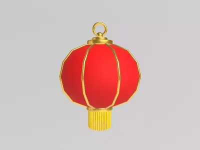 Stylized Low-Poly New Year Lantern Low-poly 3D model