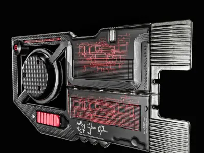 Sci fi Access Card Pack Low-poly 3D model