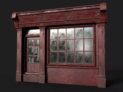 Old English Shop Front 8K Low-poly 3D model