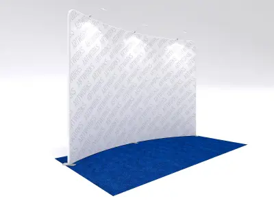 Exhibition booth 10x5ft curved wall 3DM002 Free 3D model