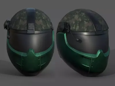 Helmet scifi military combat futuristic fantasy human  Low-poly 3D model