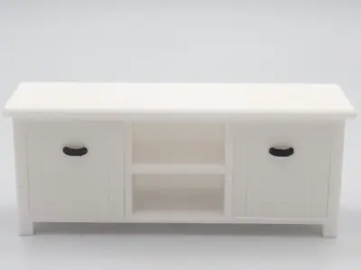 Living room cabinet with functional doors shelves and drawer  3D print model