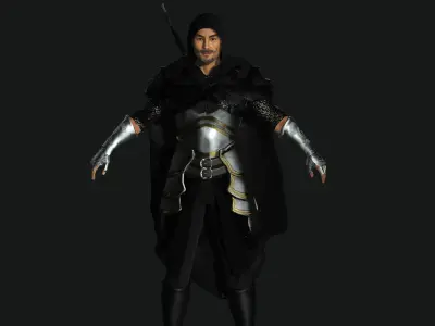 AAA 3D MALE FIGHTER WARRIOR - REALISTIC RIG GAME CHARACTER Low-poly 3D model